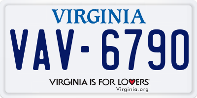 VA license plate VAV6790