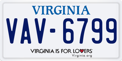 VA license plate VAV6799