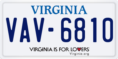 VA license plate VAV6810
