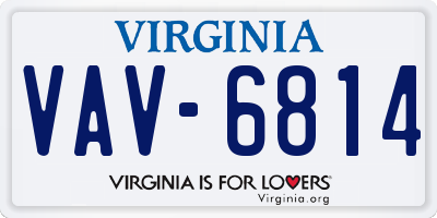 VA license plate VAV6814
