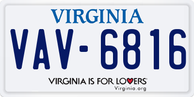 VA license plate VAV6816