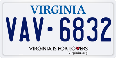 VA license plate VAV6832