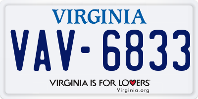 VA license plate VAV6833