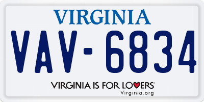 VA license plate VAV6834