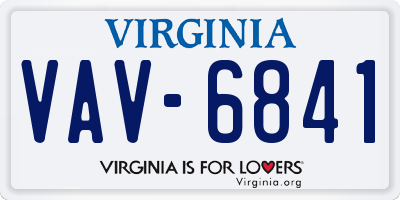 VA license plate VAV6841