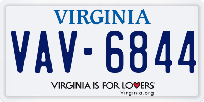 VA license plate VAV6844