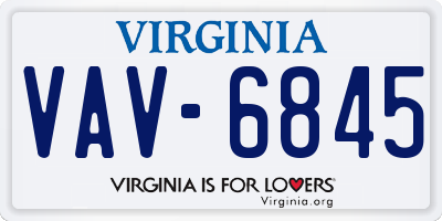 VA license plate VAV6845