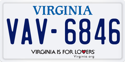 VA license plate VAV6846