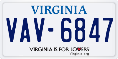 VA license plate VAV6847