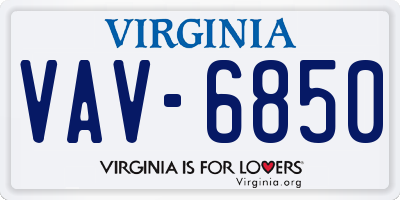 VA license plate VAV6850