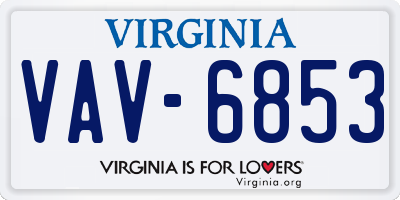 VA license plate VAV6853