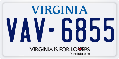 VA license plate VAV6855