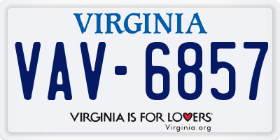 VA license plate VAV6857