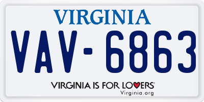VA license plate VAV6863