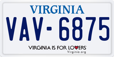 VA license plate VAV6875