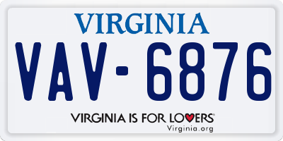 VA license plate VAV6876