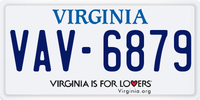 VA license plate VAV6879
