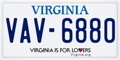 VA license plate VAV6880