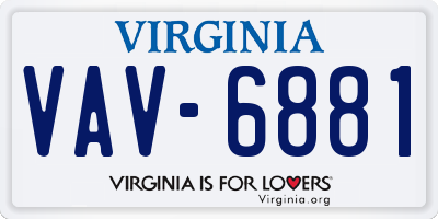 VA license plate VAV6881