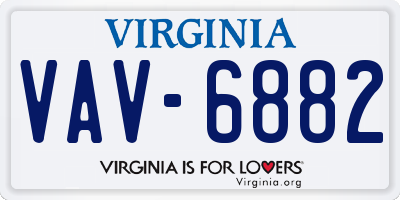 VA license plate VAV6882