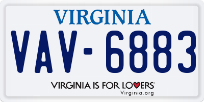 VA license plate VAV6883