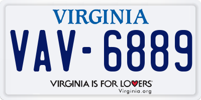 VA license plate VAV6889
