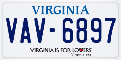 VA license plate VAV6897