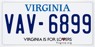 VA license plate VAV6899