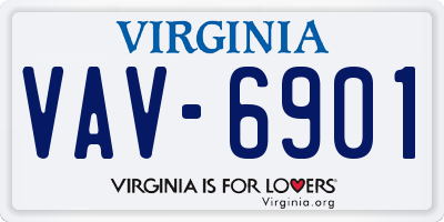 VA license plate VAV6901