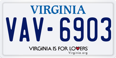 VA license plate VAV6903