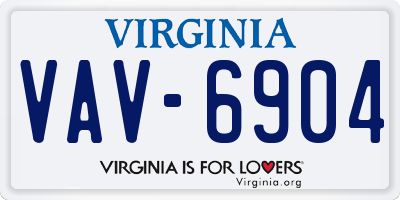 VA license plate VAV6904