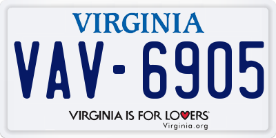 VA license plate VAV6905