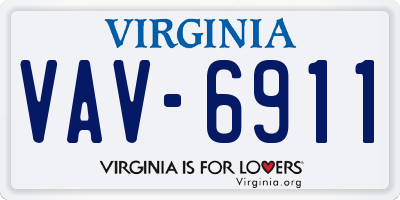 VA license plate VAV6911