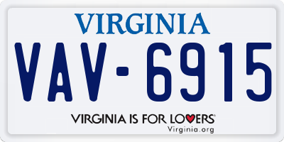 VA license plate VAV6915