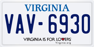 VA license plate VAV6930