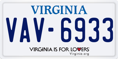 VA license plate VAV6933