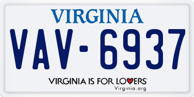 VA license plate VAV6937