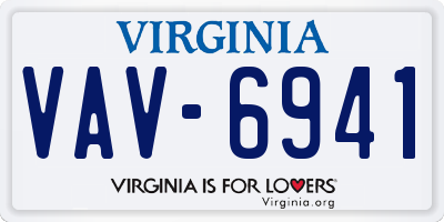 VA license plate VAV6941