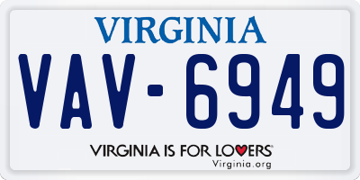 VA license plate VAV6949
