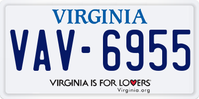 VA license plate VAV6955