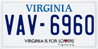 VA license plate VAV6960