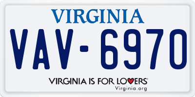 VA license plate VAV6970