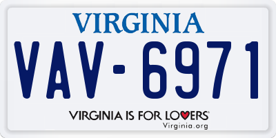 VA license plate VAV6971