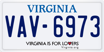 VA license plate VAV6973