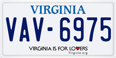 VA license plate VAV6975