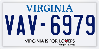 VA license plate VAV6979