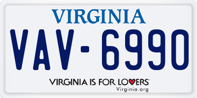 VA license plate VAV6990