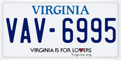VA license plate VAV6995