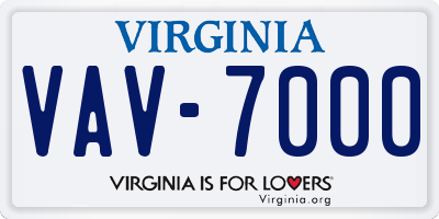 VA license plate VAV7000