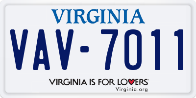 VA license plate VAV7011